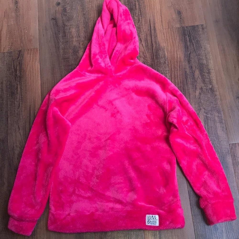 Lucky Brand Vibrant Pink Fuzzy Hoodie